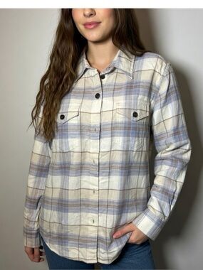 Tilley Light Blue & Cream Plaid Button-Down Shirt